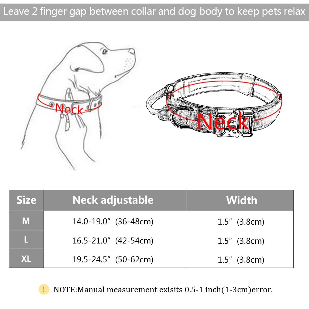 Military Tactical Dog Collar and Leash