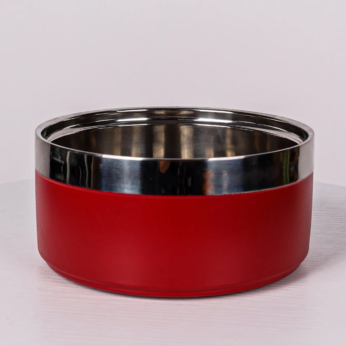 A stylish, non-slip stainless steel pet bowl for cats and dogs, perfect for indoor and outdoor use.