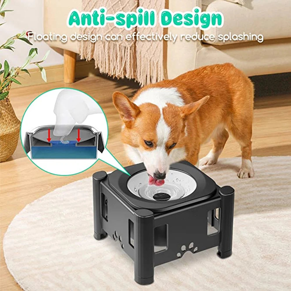 Elevated Adjustable Dog Bowl, Slow Feeder, and Water Bowl with Spill-Proof, Non-Slip Design