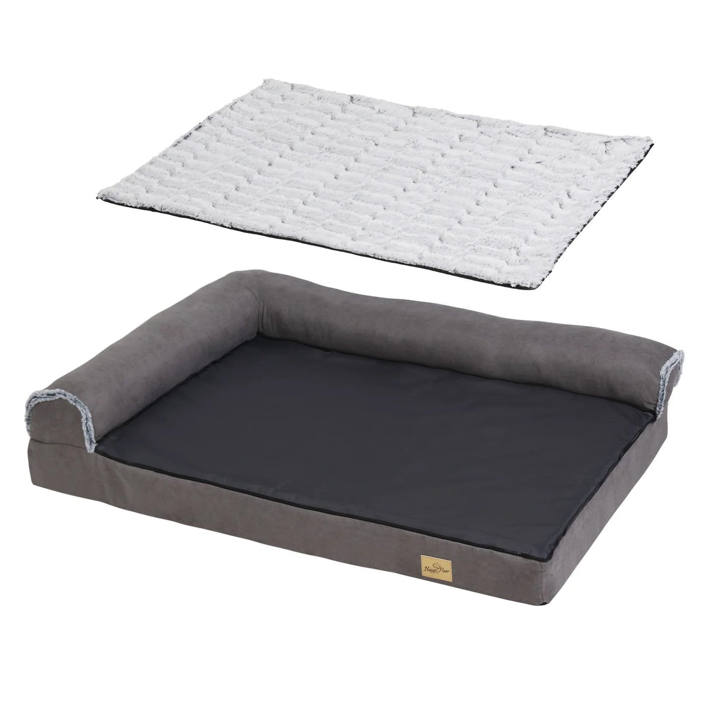 Plush Memory Foam XL Dog Bed: Orthopedic Support with Washable Cover