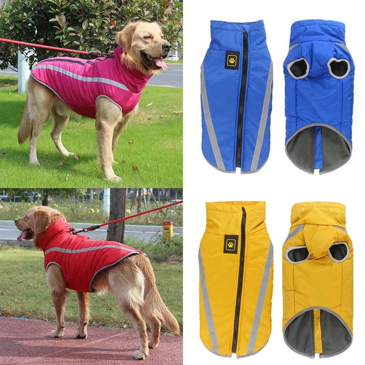 Cozy Waterproof Jackets for Large Dogs with Reflective Safety Design