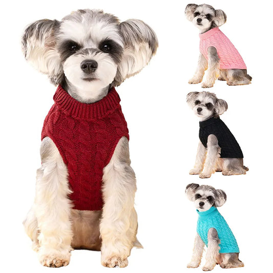 Cozy Turtleneck Dog Sweater: Winter Wear for Small Pups!