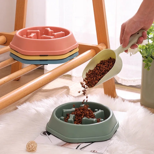 Dog Bowl Slow Feeder with Anti-Skid Non-Slip Grip Base.