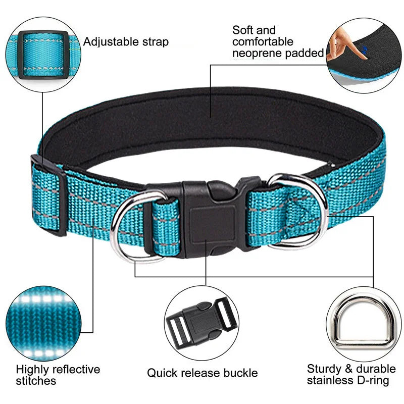 Soft Neoprene Padded Reflective Dog Collar