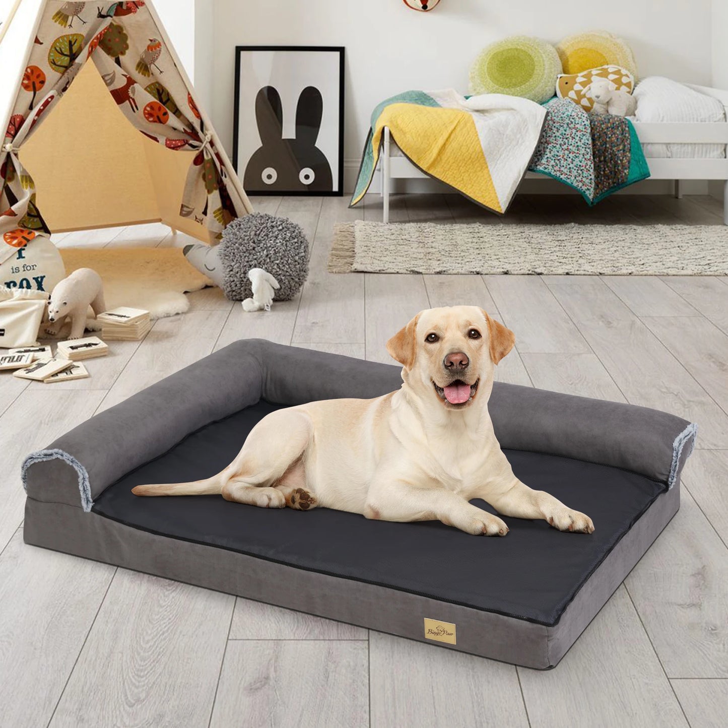 Plush Memory Foam XL Dog Bed: Orthopedic Support with Washable Cover