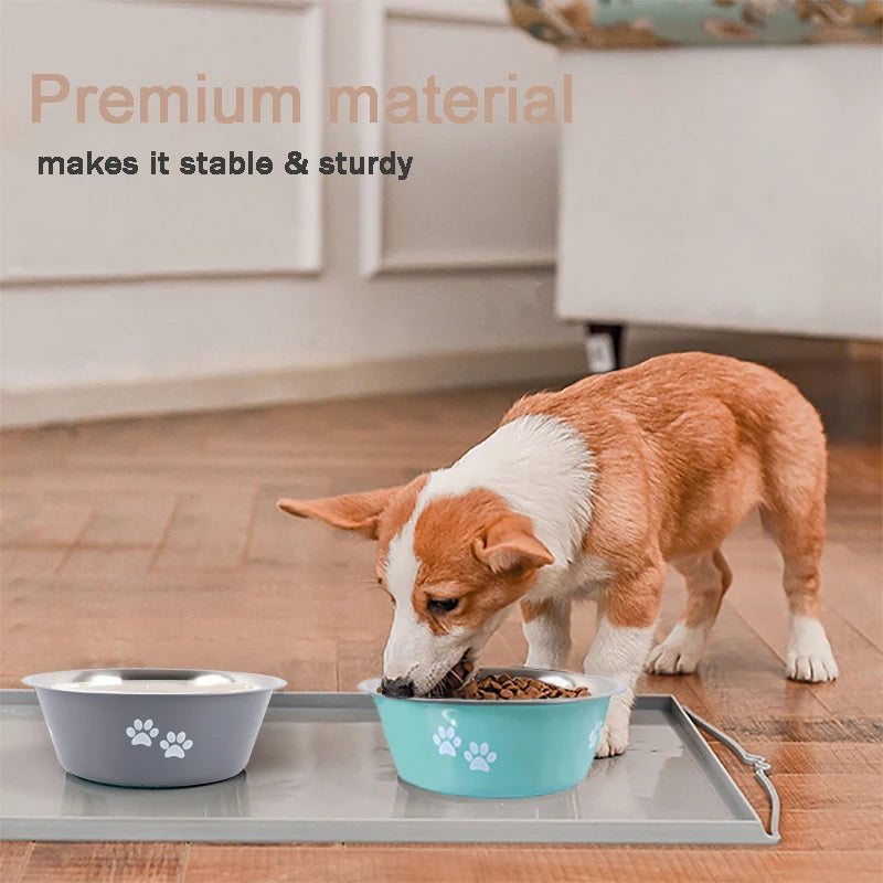 Non-slip Stainless Steel Dog Bowls.